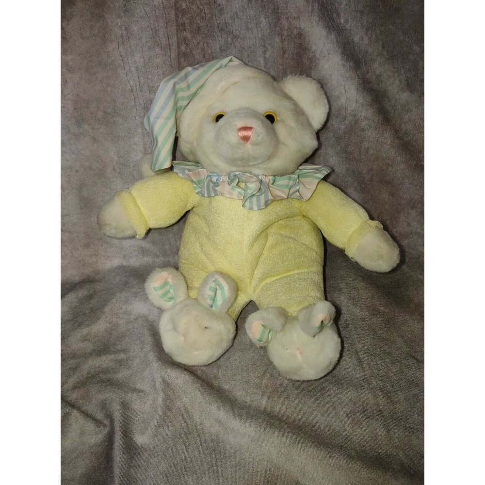 Soft Dreams 14" Bear Plush Lovey Rattle Bunny Slippers TB Trading Company